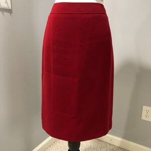 EUC Studio Tahari Red Skirt with Kick Pleats in Back Size 8